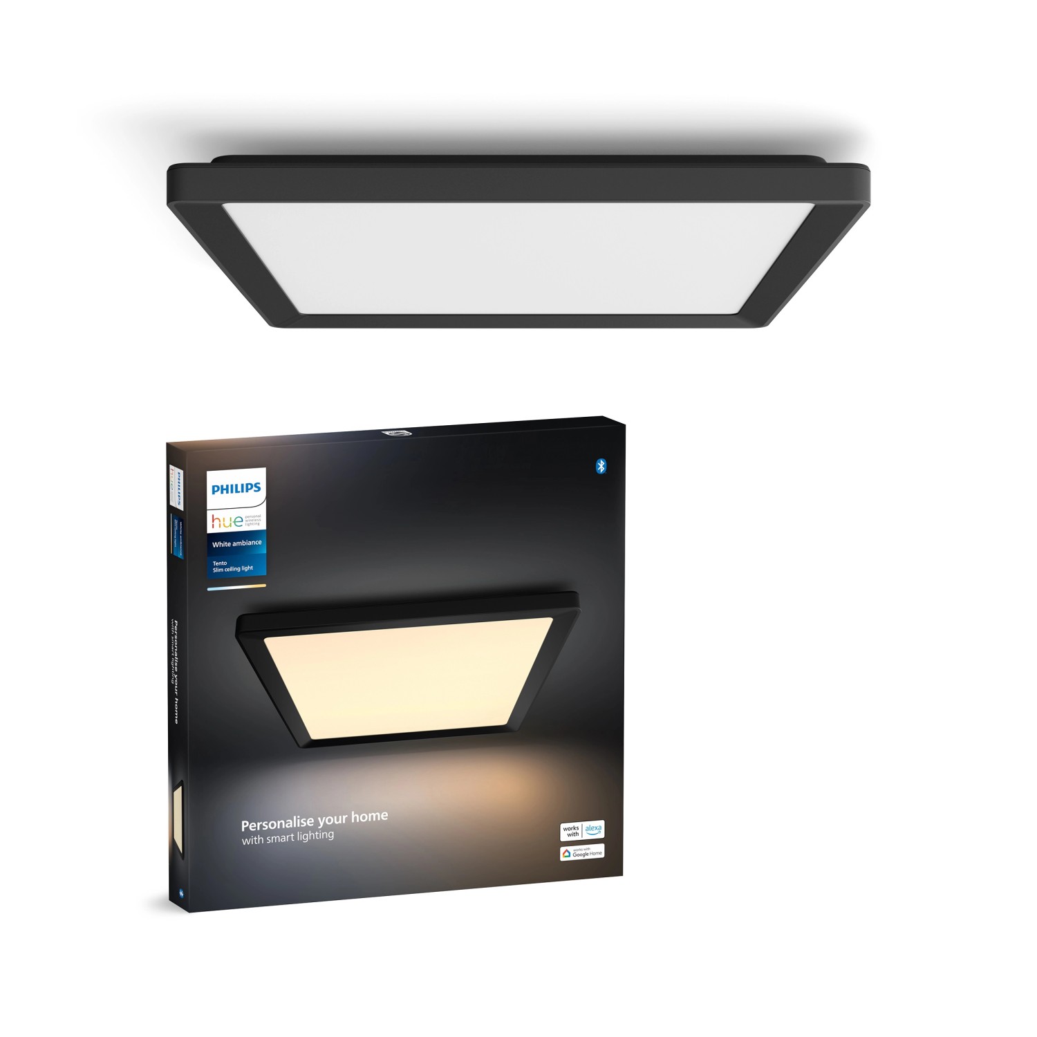 Thumbnail - Philips Hue LED-Panel Tento White Ambiance M Schwarz 39,5 cm x 39,5 cm