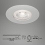 Brilo LED-Einbauleuchte Kulana 3er-Set, chrom-matt, warmweiß, mit Maßangaben.