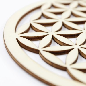 Wanddeko Blume des Lebens aus Holz (Pappel, 30x30cm) für Bilderrahmen & Wandgestaltung.