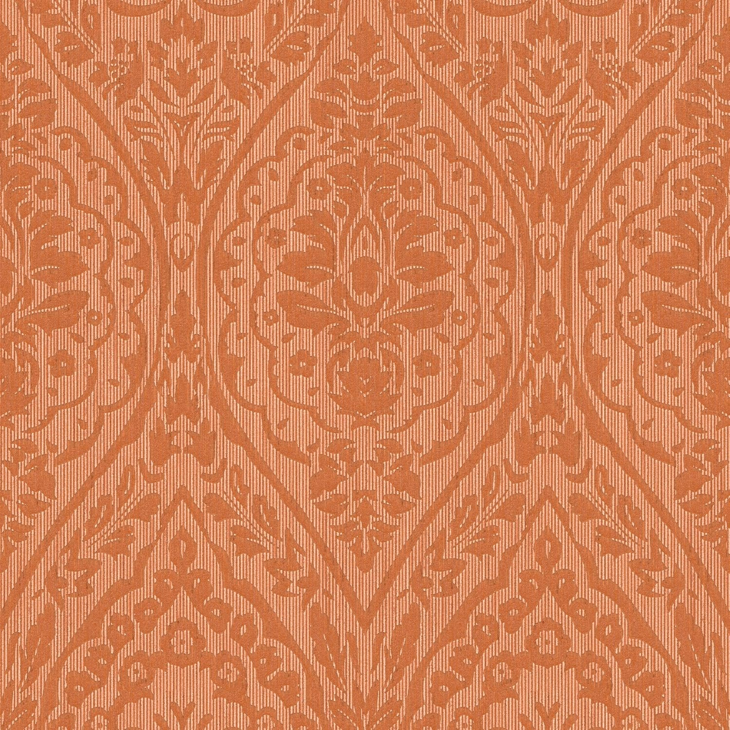 PROFHOME 961952-GU Barock Tapete Ornament Matt Orange Rot 0,53 m x 10,05 m günstig online kaufen