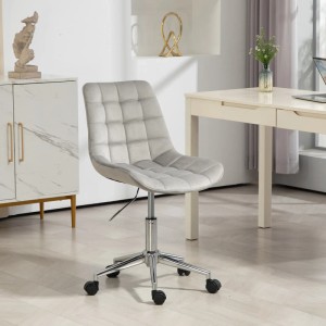 Grauer Svita Micky Kinder Bürostuhl mit Samtbezug, höhenverstellbar und drehbar.