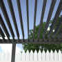 MWH O88 BBQ Pergola 2.5x2.5m Anthrazit. Verstellbares Lamellendach für Sonnenschutz und Belüftung im Garten.