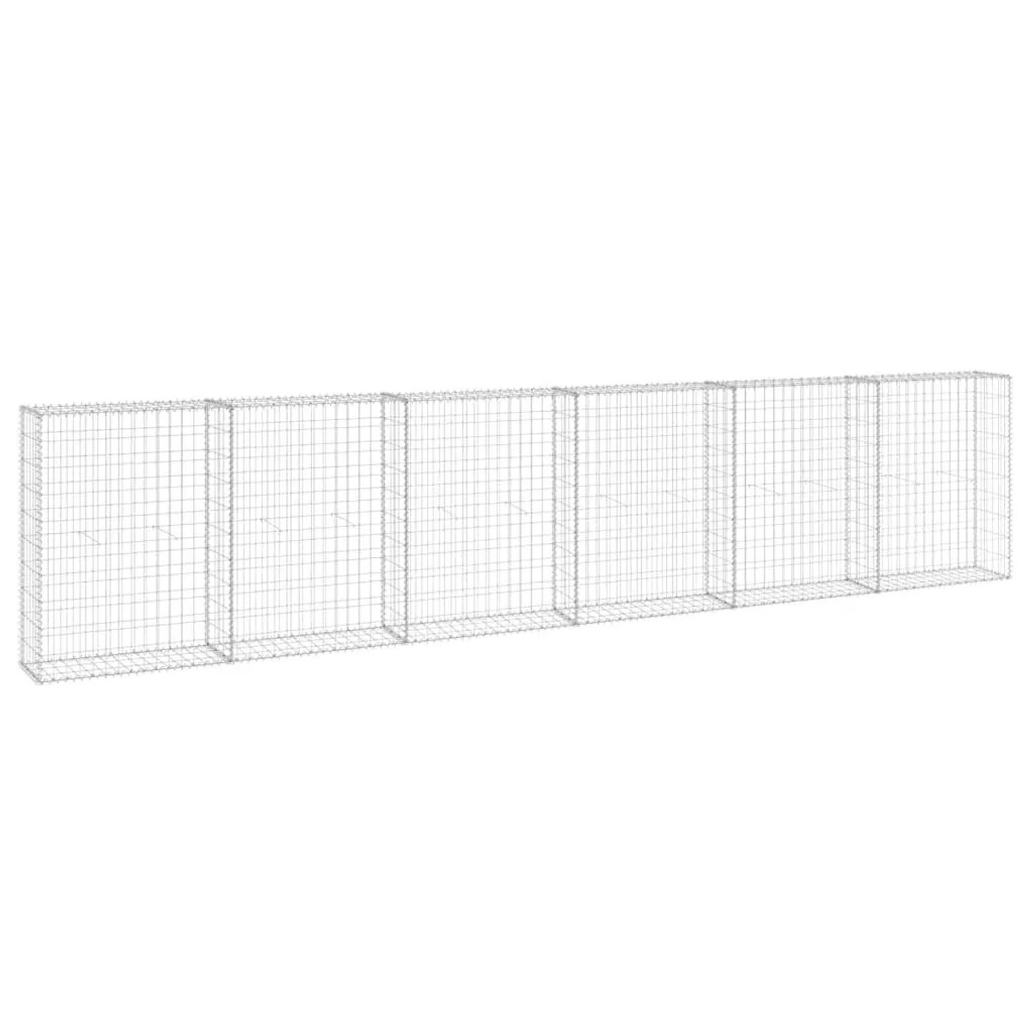 vidaXL Gabionenwand mit Abdeckung Verzinkter Stahl 300x30x100 cm 147821 günstig online kaufen
