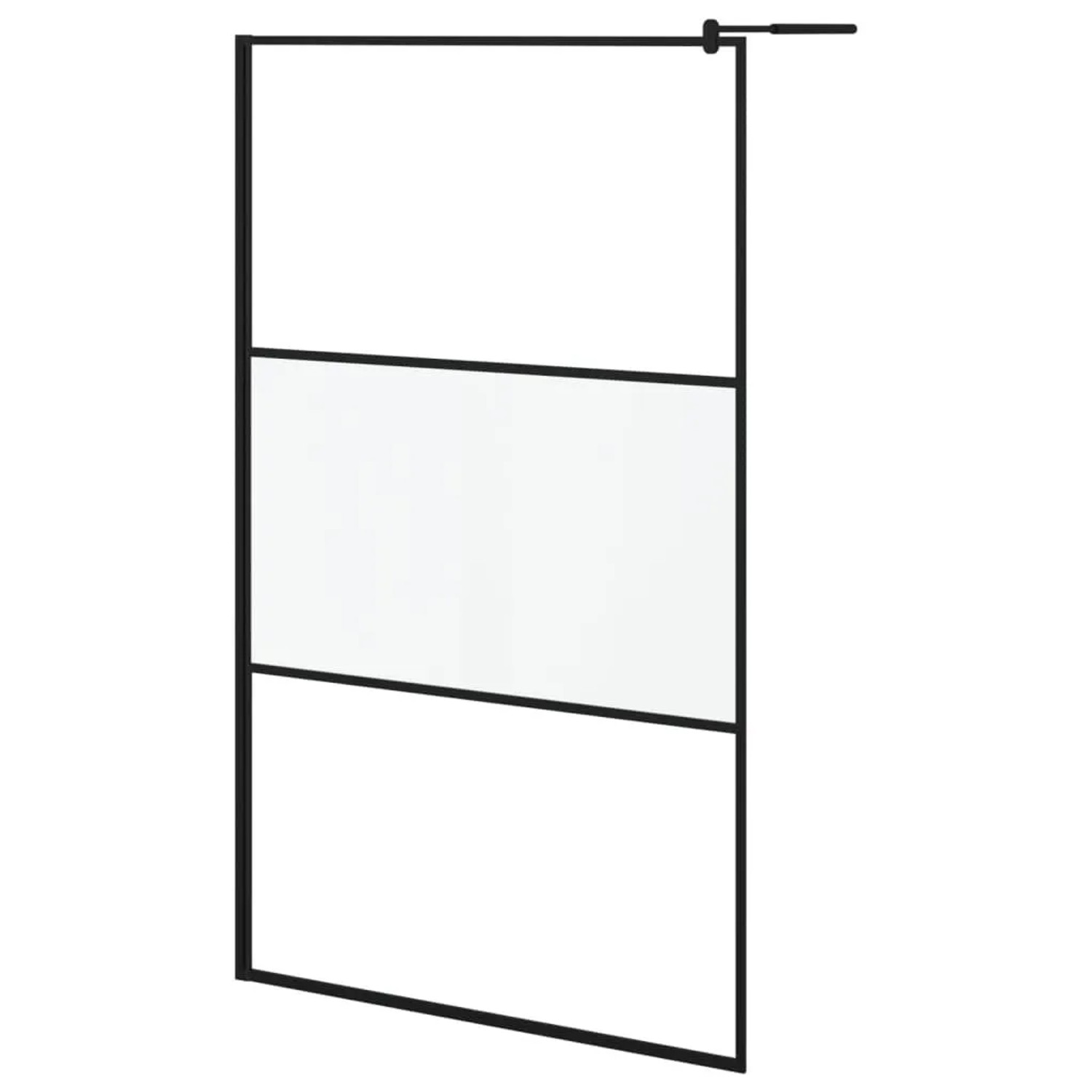vidaXL Duschwand für Walk-In Dusche 115x195 cm ESG Mattiert Schwarz 151879