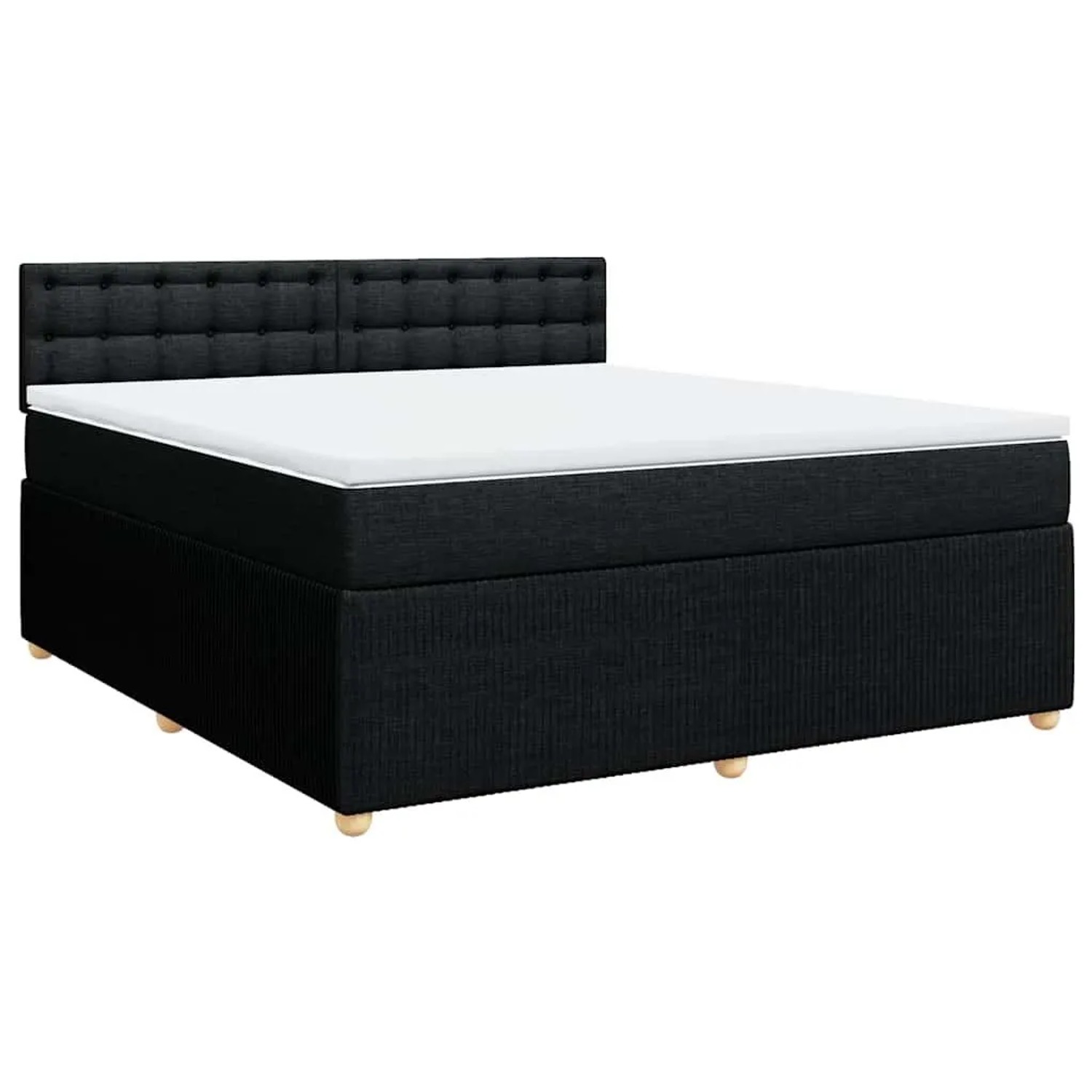 vidaXL Boxspringbett mit Matratze Schwarz 180x200 cm Stoff 3287551 günstig online kaufen
