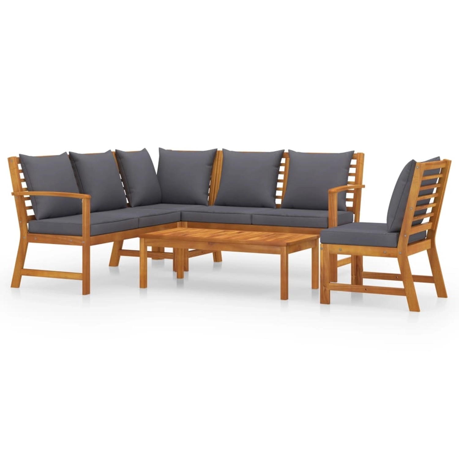 vidaXL 5-Tlg Garten-Lounge-Set mit Auflagen Massivholz Akazie 3057777 günstig online kaufen