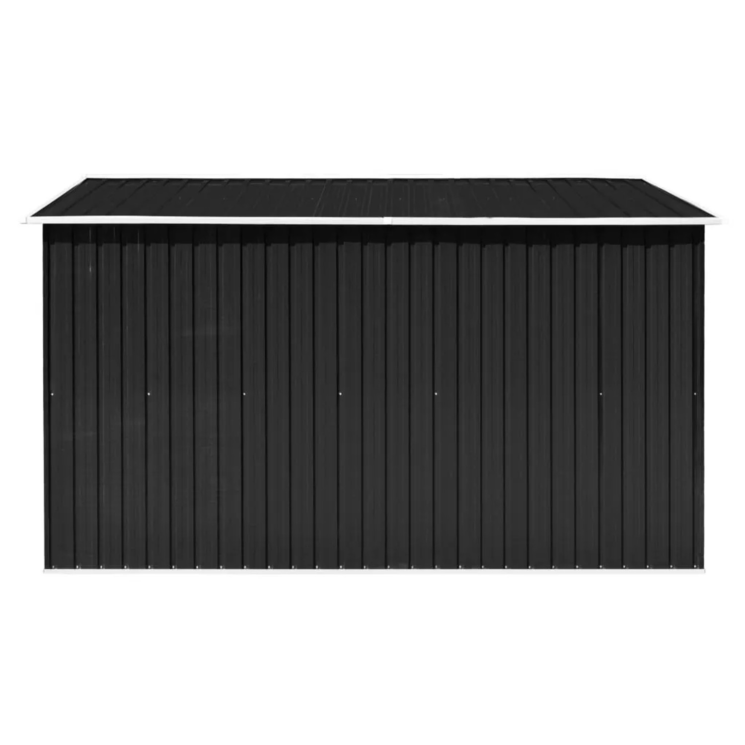 Anthrazitfarbenes vidaXL Gerätehaus aus Metall, Gartenhaus für Gartengeräte und Werkzeuge.
