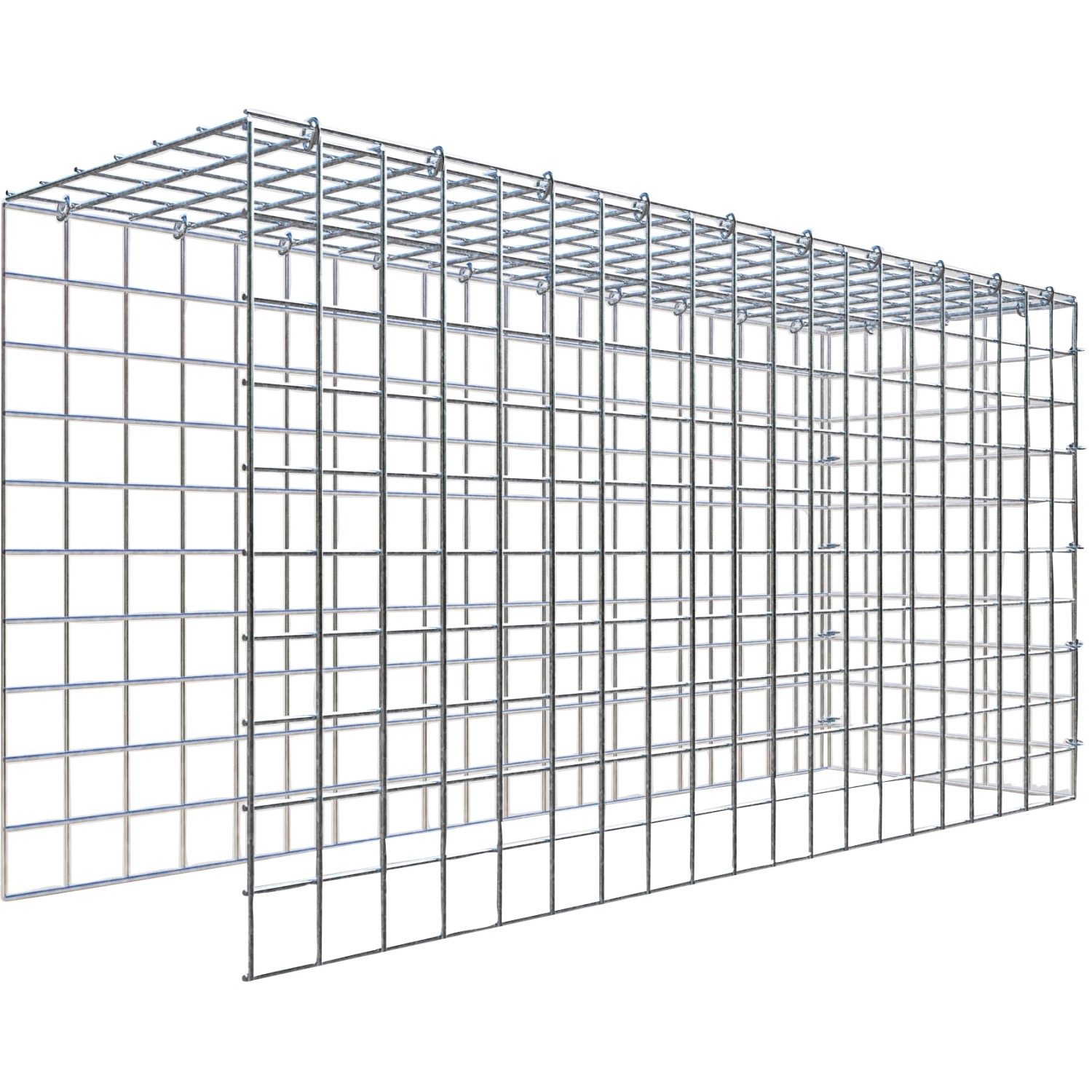 Gabiona C-Ring-Gabione-Anbaukorb Typ 4 50 x 100 x 30 cm Maschenw 5 x 5 cm