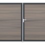 GroJa Solid Steckzaun Tor, DIN Rechts, Bi-Color Sand, 2-flügelig. Sichtschutzzaun Tor mit Alu-Rahmen.