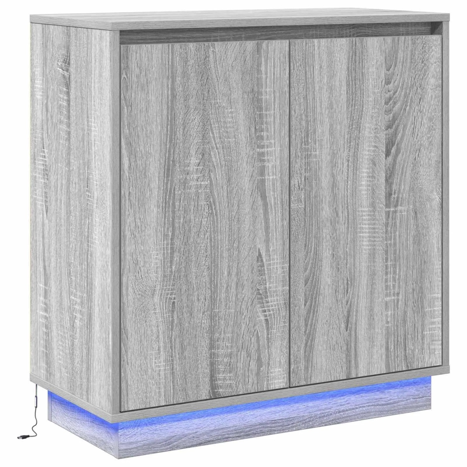 vidaXL LED-Sideboard Graues Sonoma 71 x 34,5 x 75 cm Holzwerkstoff 869647