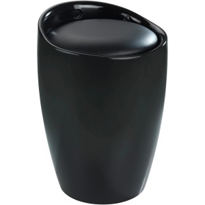 Schwarzer Wenko Badhocker Candy mit Wäschesack, Kunststoff, 20 l Fassungsvermögen.