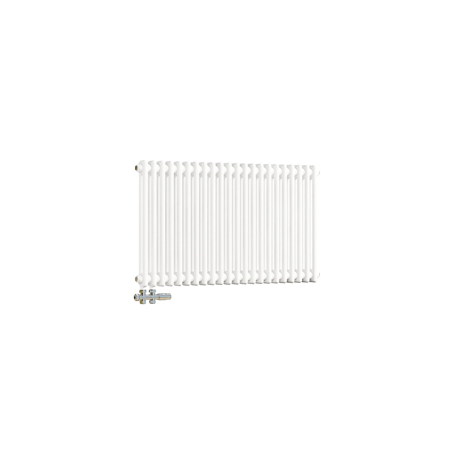 Duschparadies 600x1010mm Traditioneller Heizkörper für Warmwasserbetrieb Weiß 1114W 2Säulen