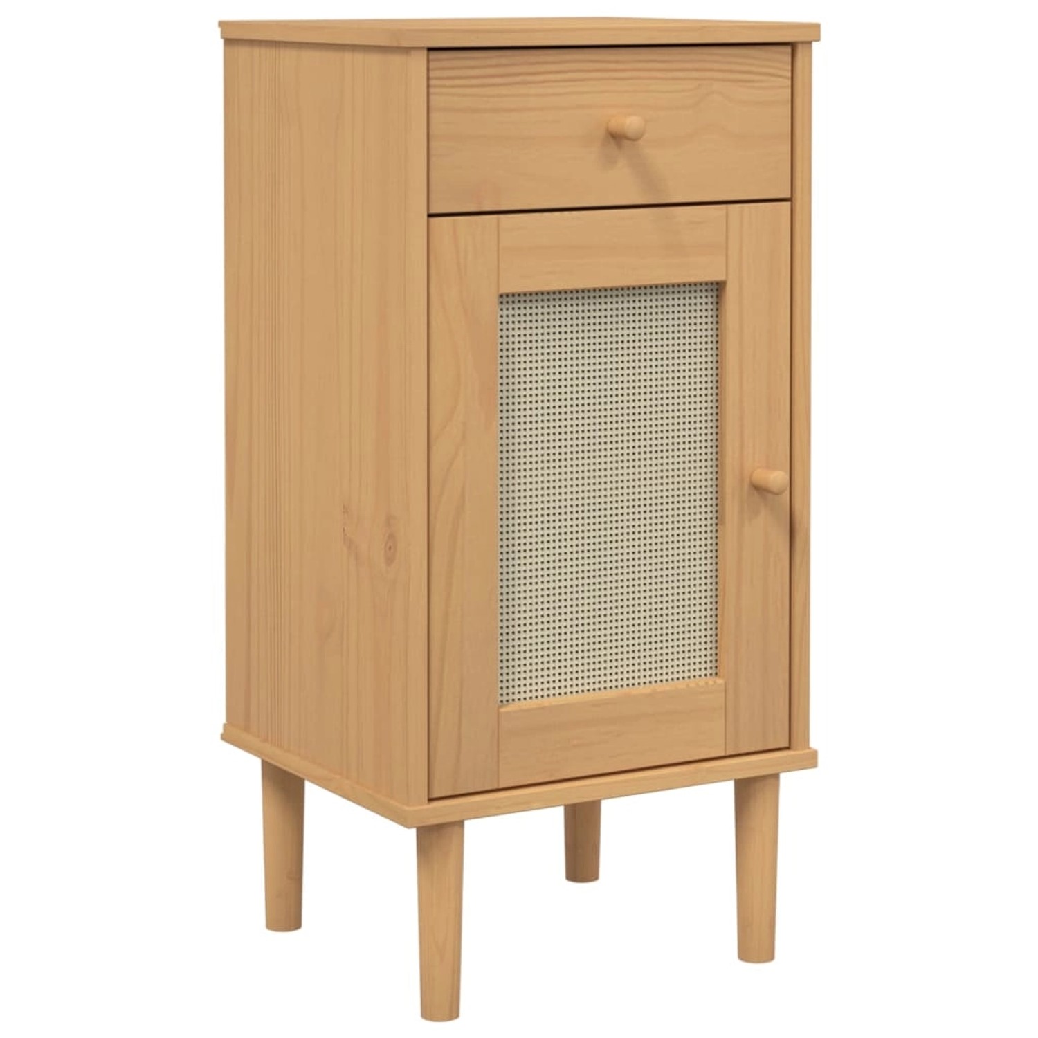 vidaXL Nachttisch SENJA Rattan-Look Braun 40x35x80cm Massivholz Kiefer günstig online kaufen