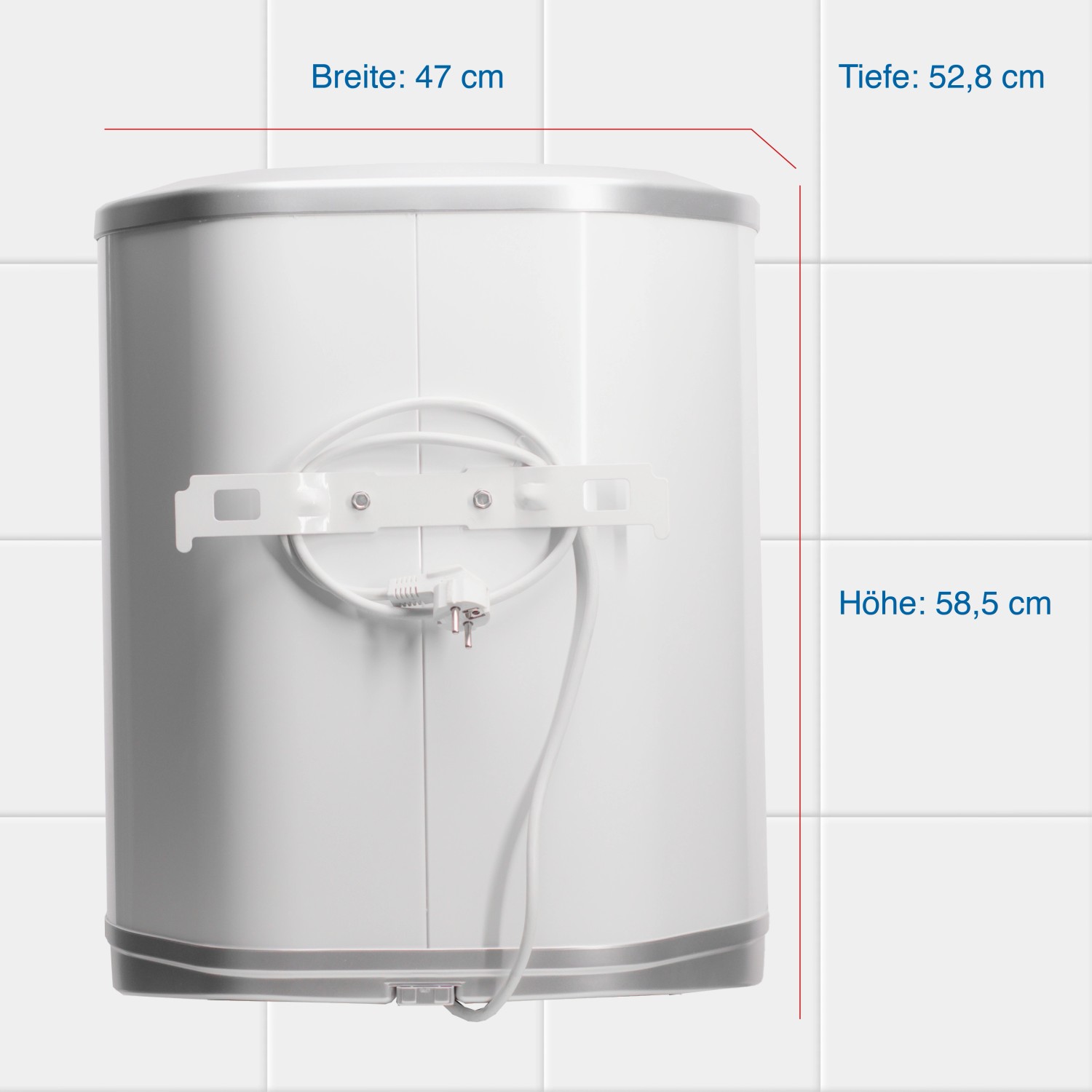 Regent Hängespeicher REG 50 QB EU, 50 Liter Warmwasserspeicher für die Wandmontage.