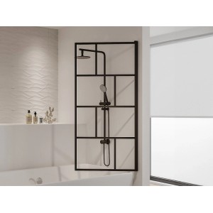 Vente-unique Duschabtrennung Rivanon Schwarz 70 cm