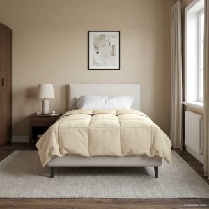 vidaXL Sommerdecke Gepolstert Creme 135 x 200 cm Mikrofaser 42025977