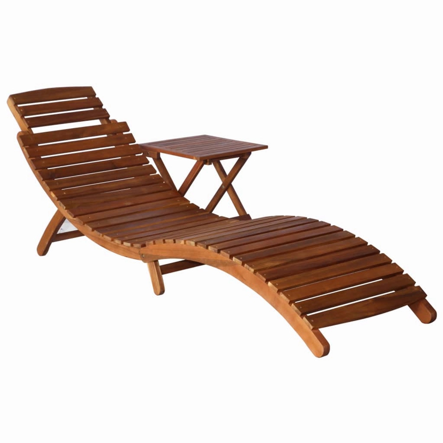 vidaXL Sonnenliege mit Tisch Massivholz Akazie Braun 46653