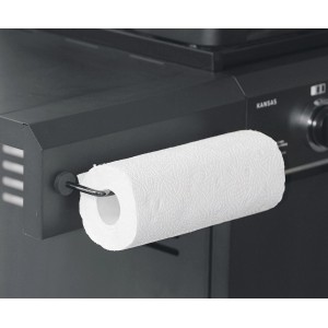 Enders Grill Mags Papierrollenhalterung mit Papierrolle am Grill befestigt.