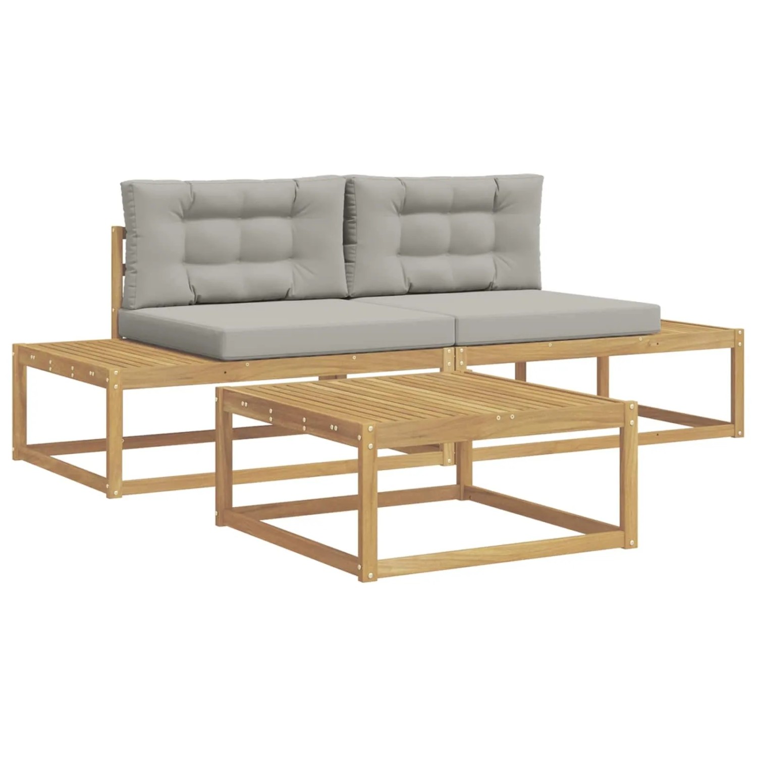 vidaXL Outdoor-Sofagarnitur mit Kissen Weiß 79 x 79 x 37 cm Polyester 3386995