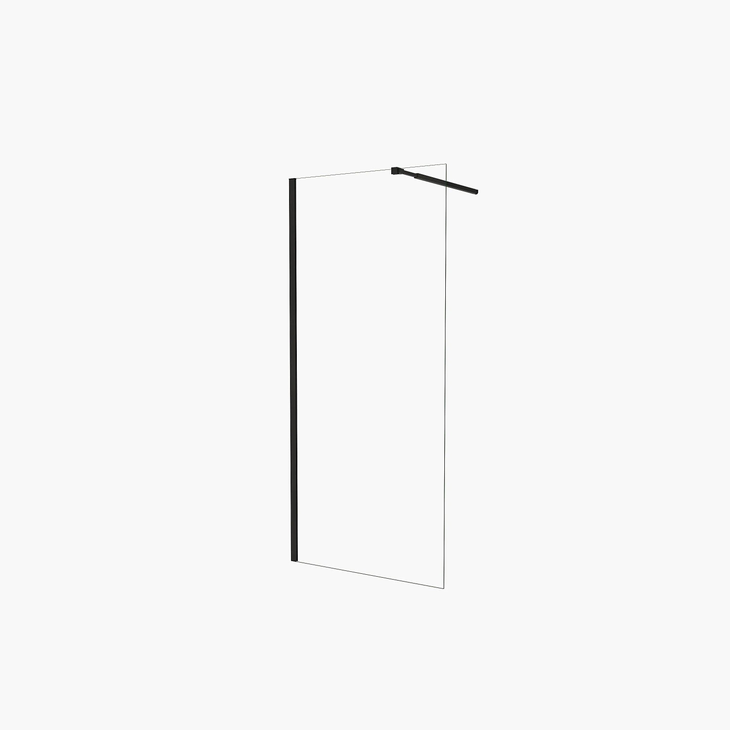 Duschparadies Walk In Duschen 75 x 195cm Walkin Duschwand 6mm Nano Glas Dusche Mit Stabilisierungsstange Schwarz