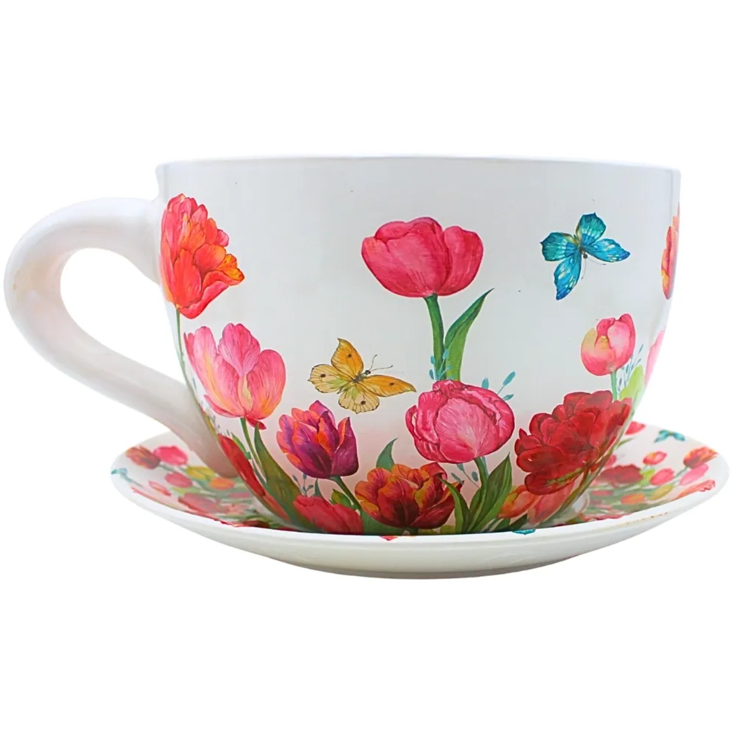 Dekohelden24 XXL Blumentopf Pflanztasse Pflanzkübel Pflanzgefäß L/B/H 34 x 28 x16 cm