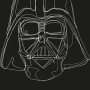 Komar Wandbild Star Wars Vader, 50x70 cm, minimalistische Strichzeichnung auf Schwarz.