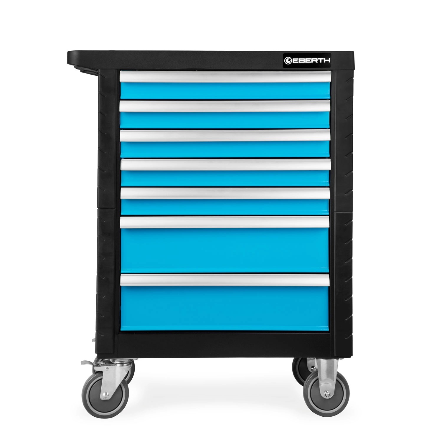 EBERTH Werkstattwagen, hellblau, mit 7 Schubladen, 5 davon mit 167-teiligem Werkzeugsatz.