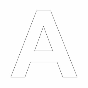 Weißer Hermann Schütz Aufkleber Buchstabe A, 10 cm hoch, für Schilder.