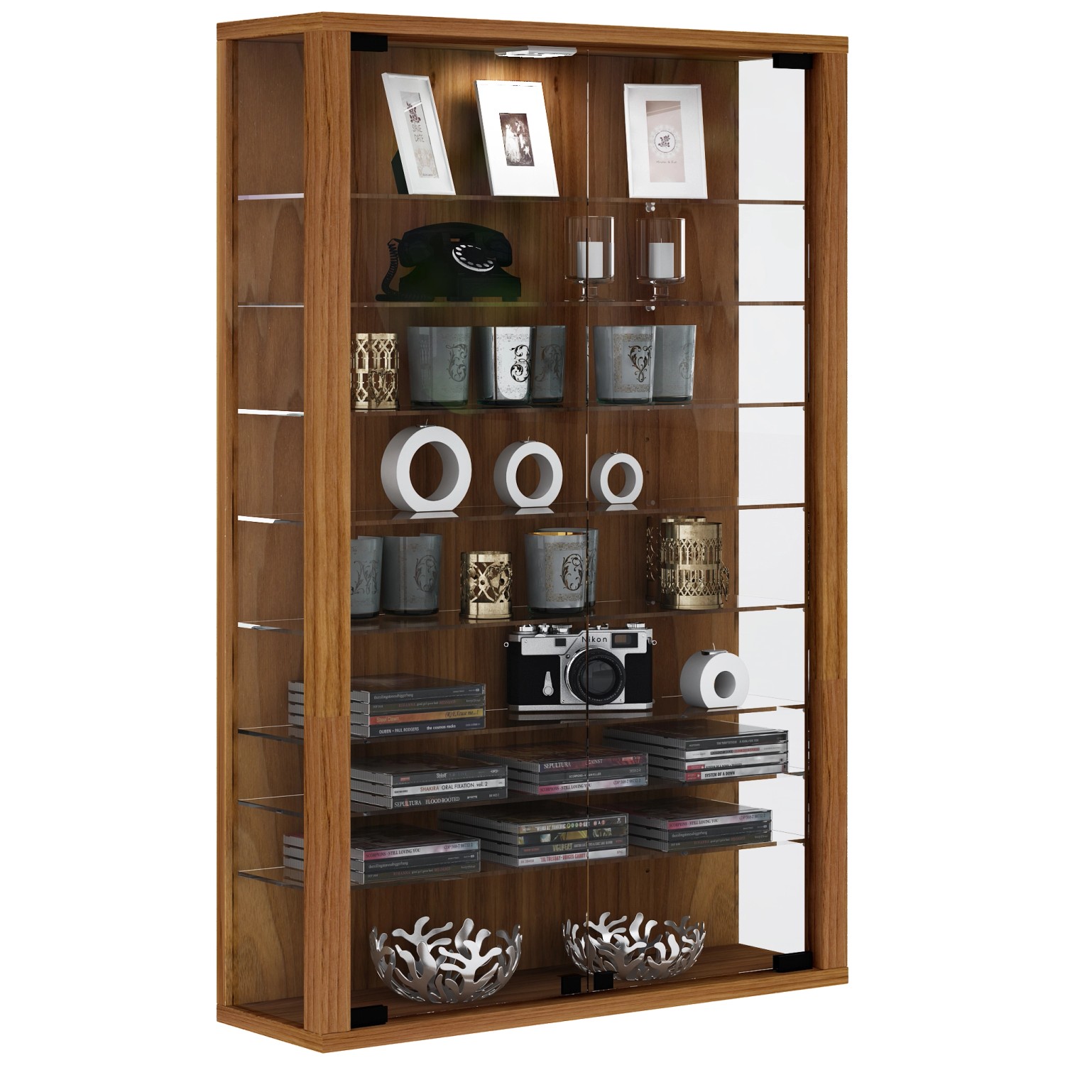 ebuy24 Vitrosa Mini Vitrinenschrank Wandhängend mit 2 Glastüren 8 Glasböden günstig online kaufen