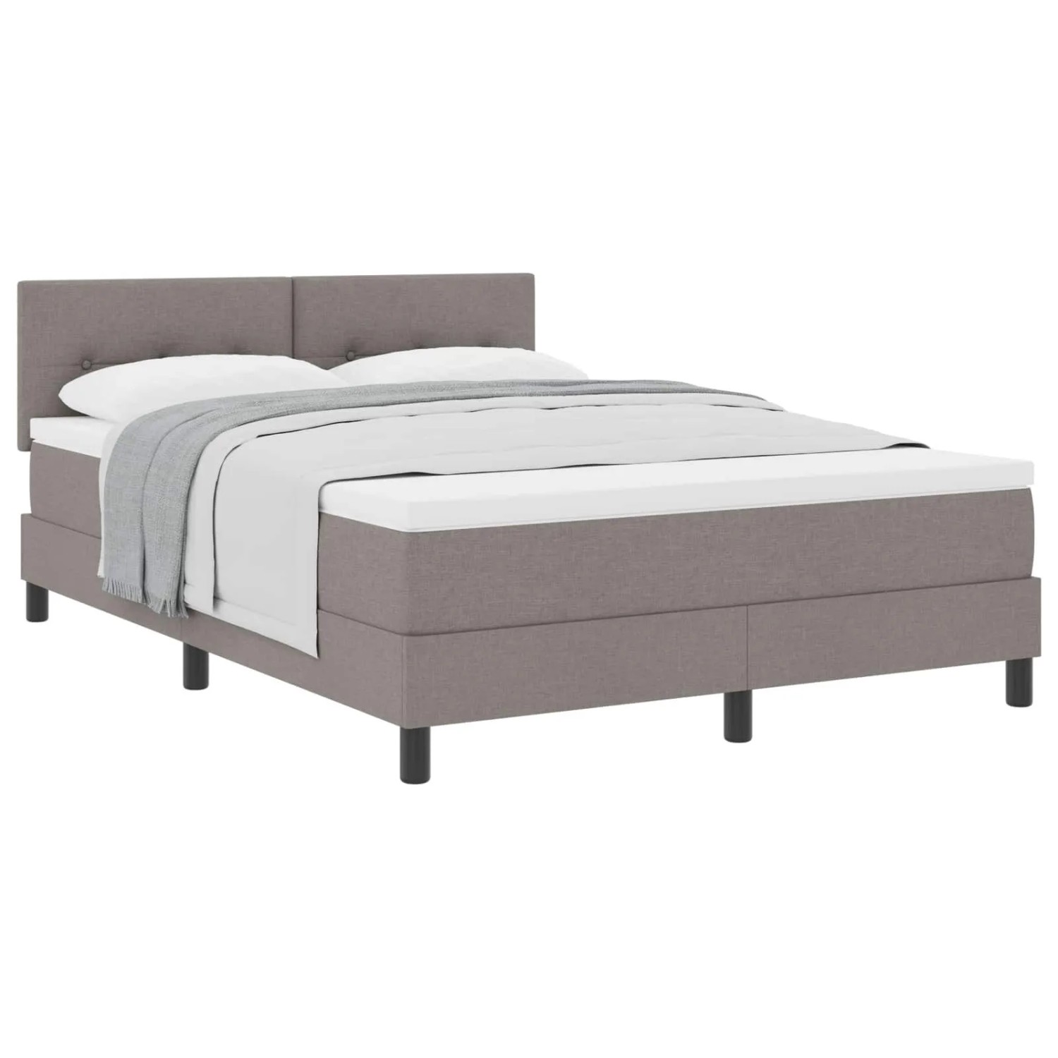 vidaXL Boxspringbett mit Matratze Taupe 140 x 190 cm Stoff 3338689
