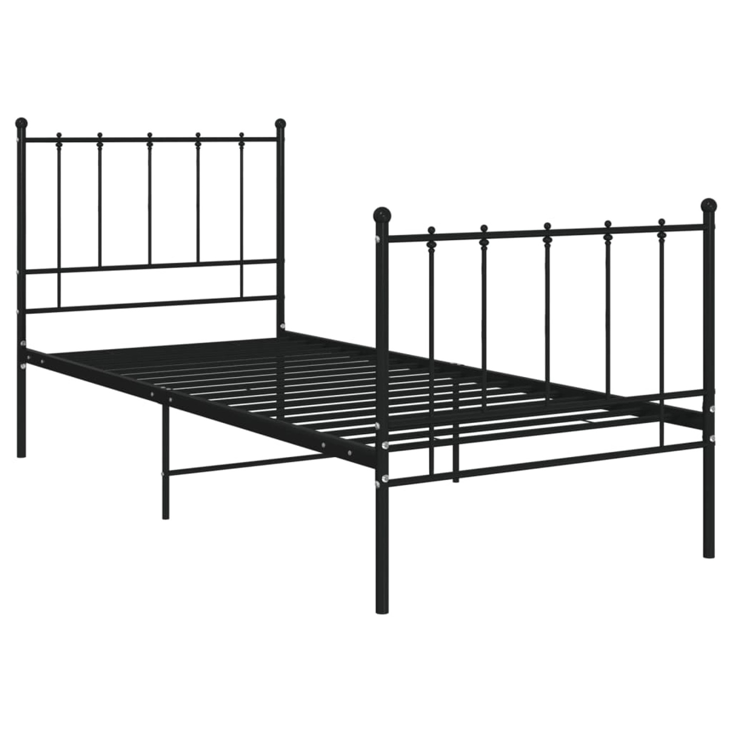 vidaXL Bett Schwarz Metall 100x200 cm Modell 3892743