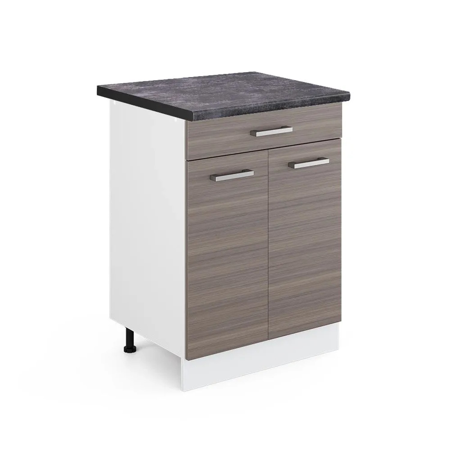 Vicco Küchenunterschrank R-Line Grau Weiß 60 cm mit Schublade AP Anthrazit