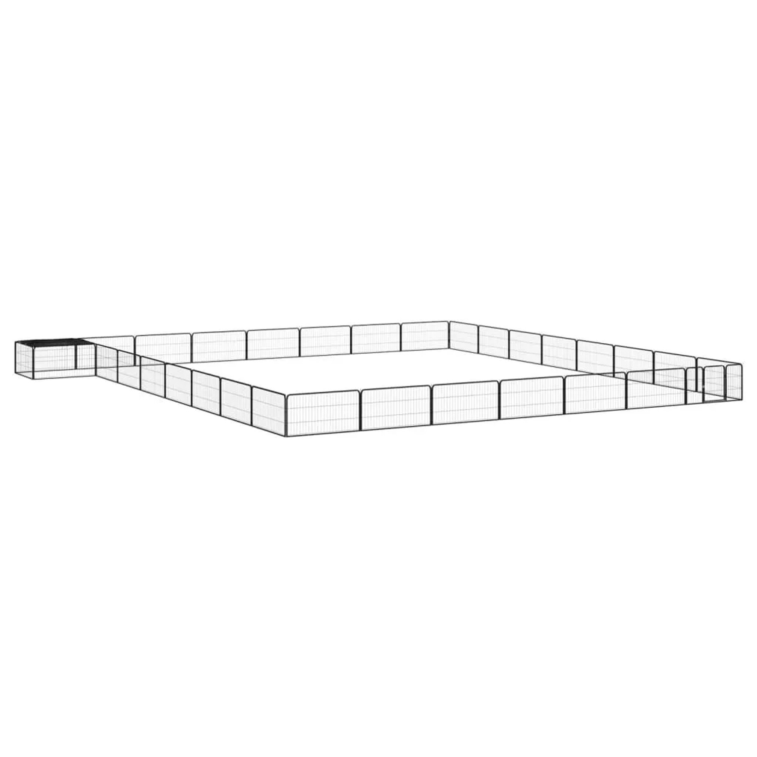 vidaXL 32 Tlg Hundelaufstall Schwarz 100x50cm Stahl Pulverbeschichtet 3115982