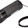 Schwarze LED Taschenlampe mit Handschlaufe für Werkstatt und Freizeit.