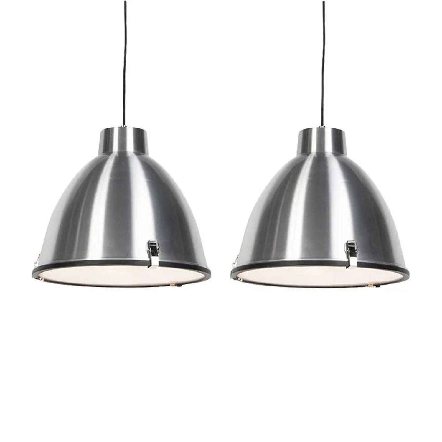 QAZQA 2er Set Hängelampen Aluminium 38 cm Dimmbar Anteros