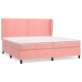 Rosa vidaXL Boxspringbett 200x200 cm mit Samtbezug und Matratze.