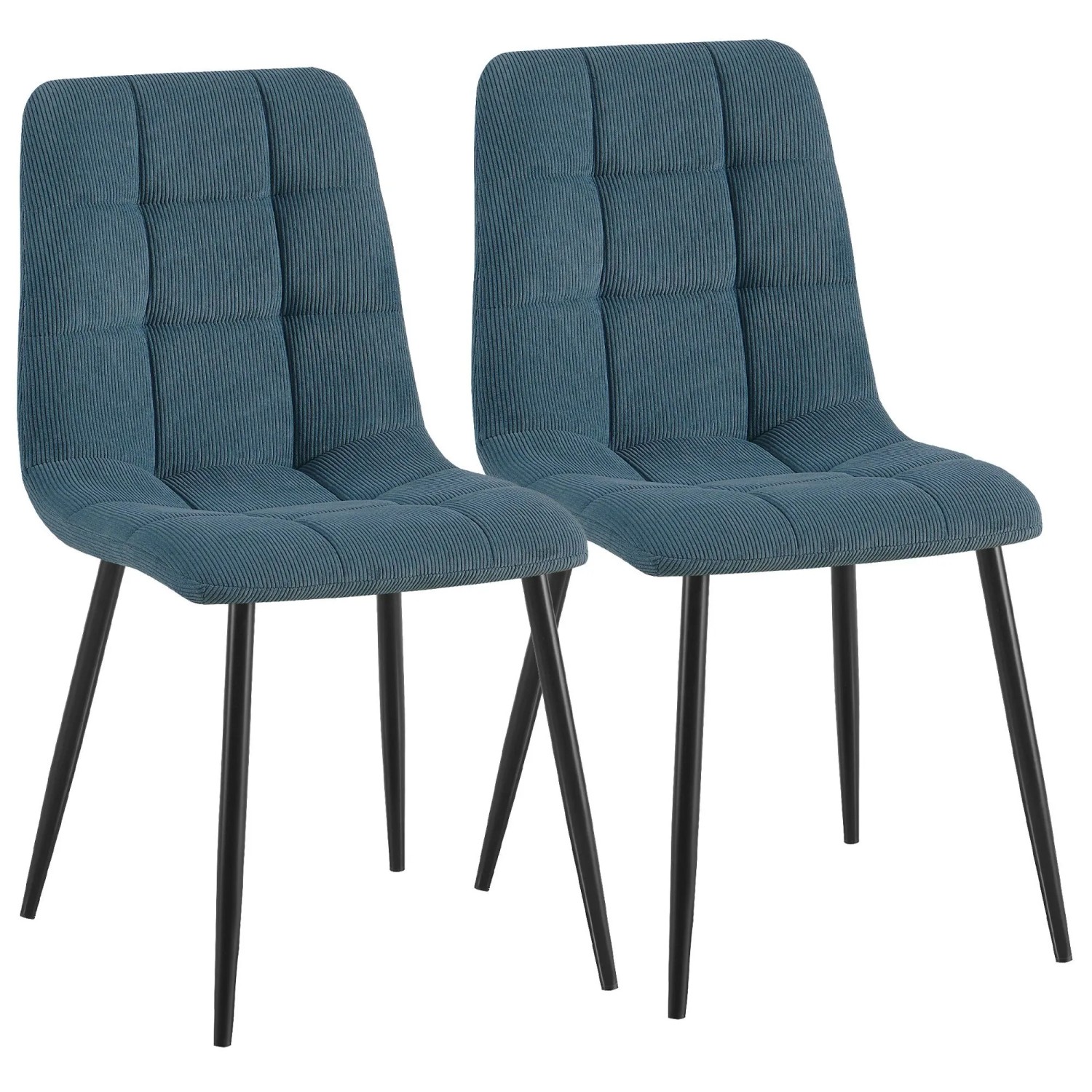 CLP 2er Set Esszimmerstühle Antibes Cord Blau