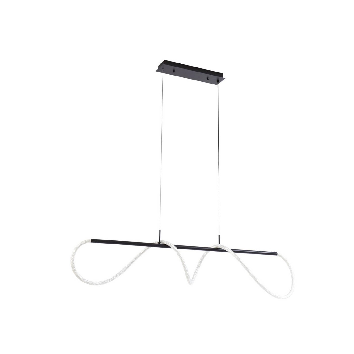 Lucande LED Kisune 10031255 Modern in Schwarz 1-flammig Wohnzimmerleuchte günstig online kaufen