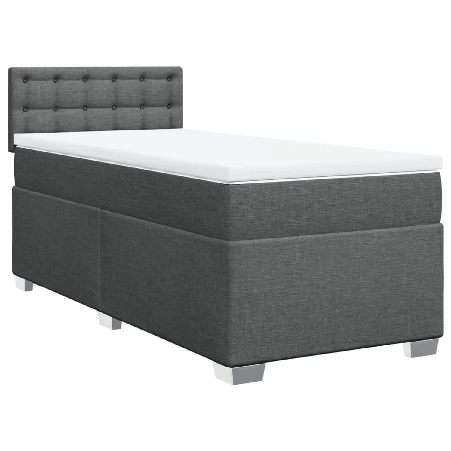 vidaXL Boxspringbett mit Matratze Dunkelgrau 80x200 cm Stoff 3288030 günstig online kaufen