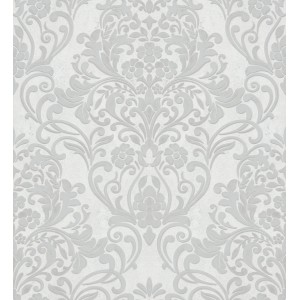 Graue Marburg Vliestapete City Glam mit ornamentalem Muster für Wohnräume.