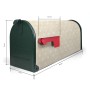Grüner US Briefkasten mit Herzen Motiv, 48x22x16cm. Amerikanischer Postkasten aus Stahl, pulverbeschichtet.