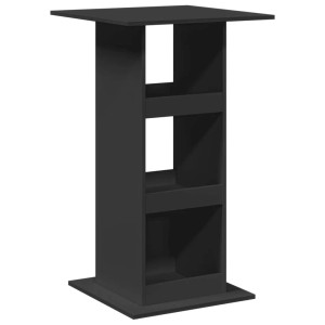 Schwarzer vidaXL Bartisch mit Ablagen, 60x60x102 cm, aus Holzwerkstoff.