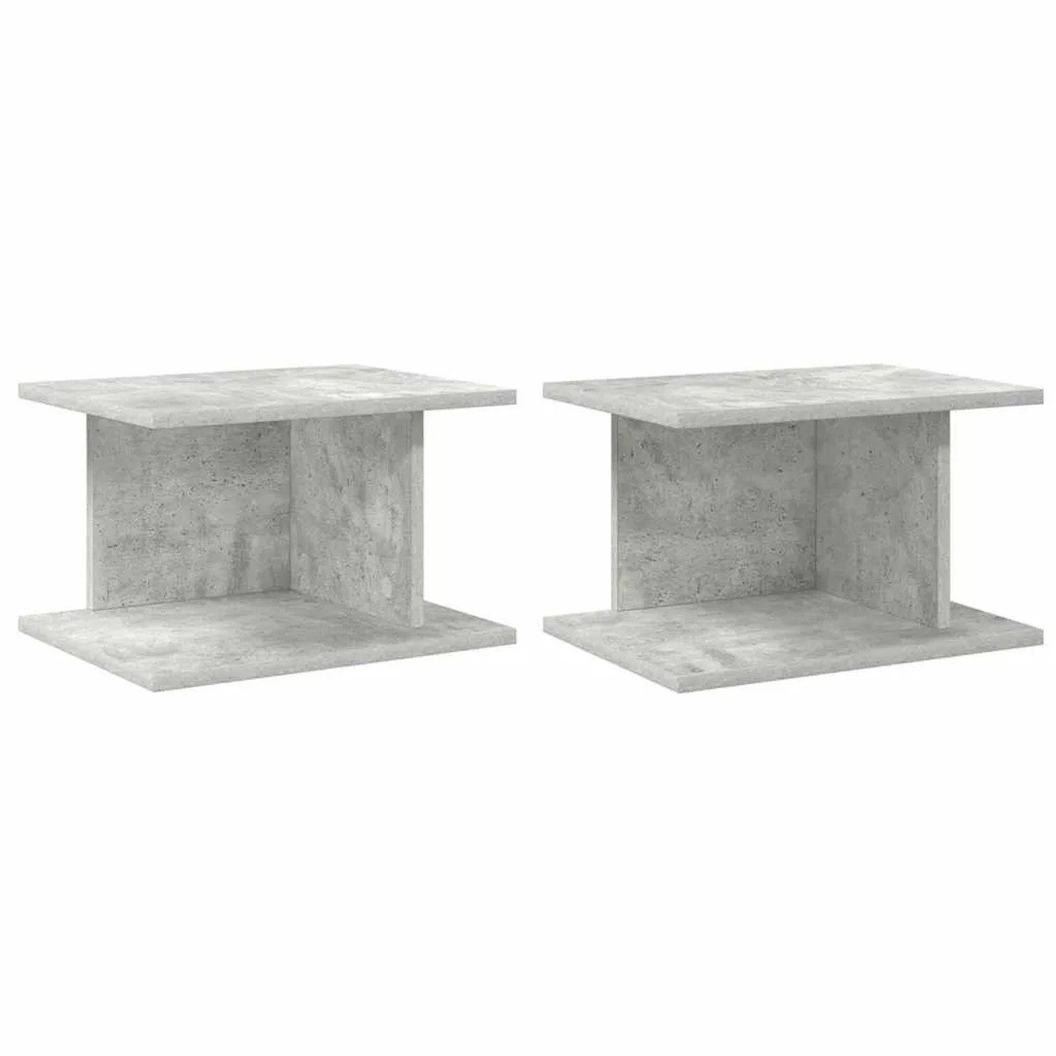 vidaXL Nachttisch 2 Stk Beton Grau 40 x 30 x 25 cm Holzwerkstoff 891175