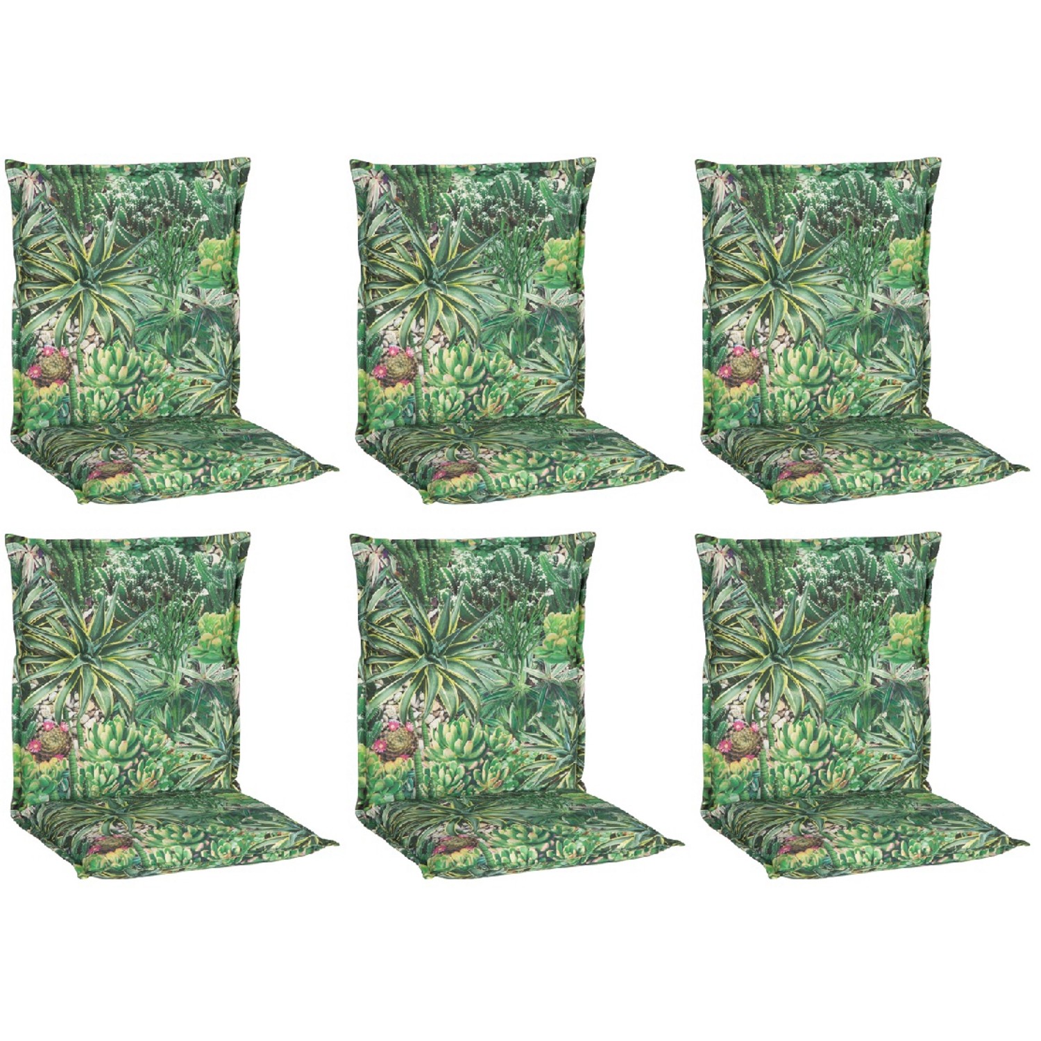 Beo Sitzauflage Niedriglehner Tegernsee 6er-Set mit Kaktuslandschaft-Design