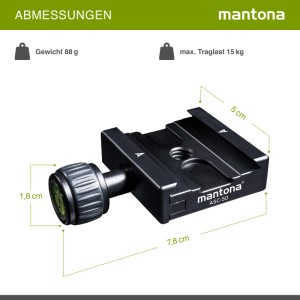 Mantona Klemme Schnellwechselplatte Schnellwechselplattenklemme Kamera Zubehör