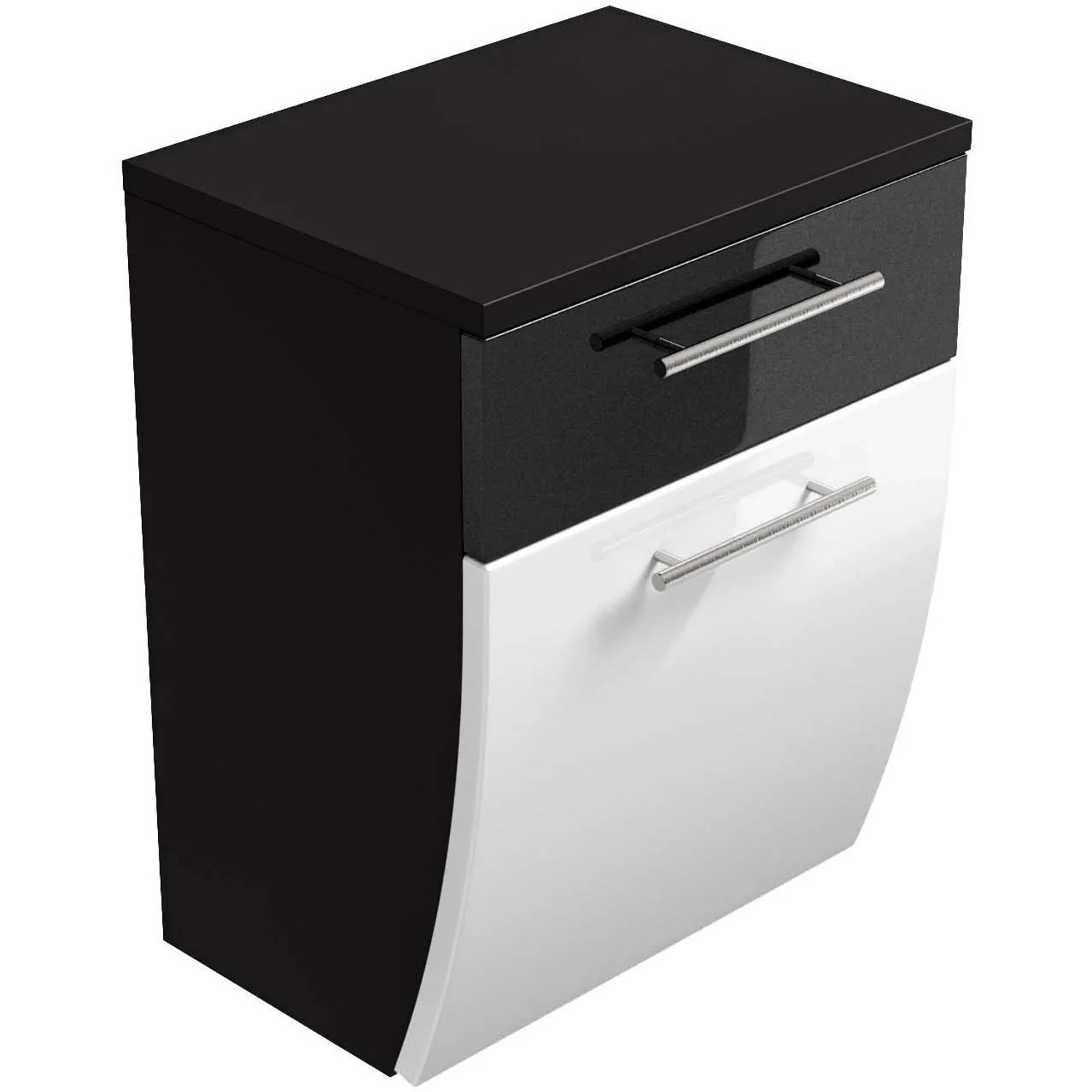 Posseik Bad-Hängeschrank Salona, anthrazit/weiß, 40 cm breit, mit Schublade und Softclose.