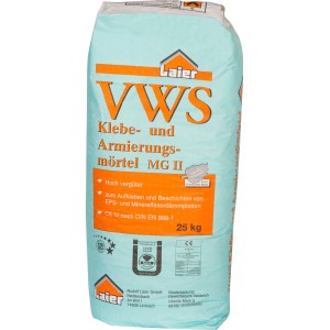 Sack Laier Klebe- und Armierungsmörtel MG II, 25 kg, für Vollwärmeschutz-Systeme.