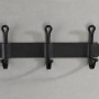 Schwarze Wenko Hakenleiste Nostalgie Trio im Retro-Look mit drei Haken zur Wandmontage.