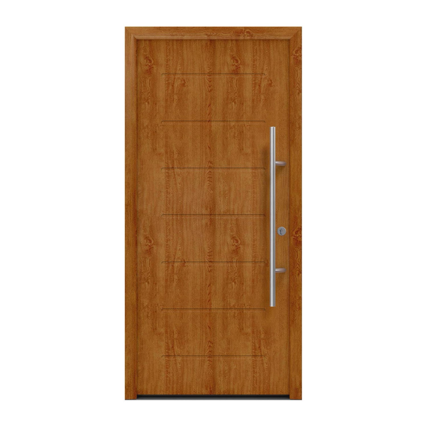 EcoStar Haustür Isopro Secur IPS 015 Golden Oak 110 cm x 210 cm DIN R günstig online kaufen