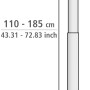 Wenko Teleskop-Duschvorhangstange Luz, ausziehbar von 110-185 cm, rostfrei, weiß.